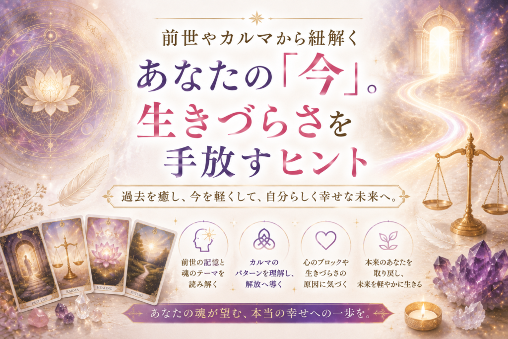 前世やカルマから紐解くあなたの「今」。生きづらさを手放すヒント
