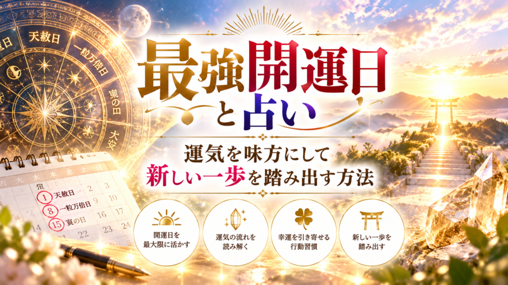 【最強開運日と占い】運気を味方にして新しい一歩を踏み出す方法